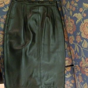 Nancy Heller lined leather skirt